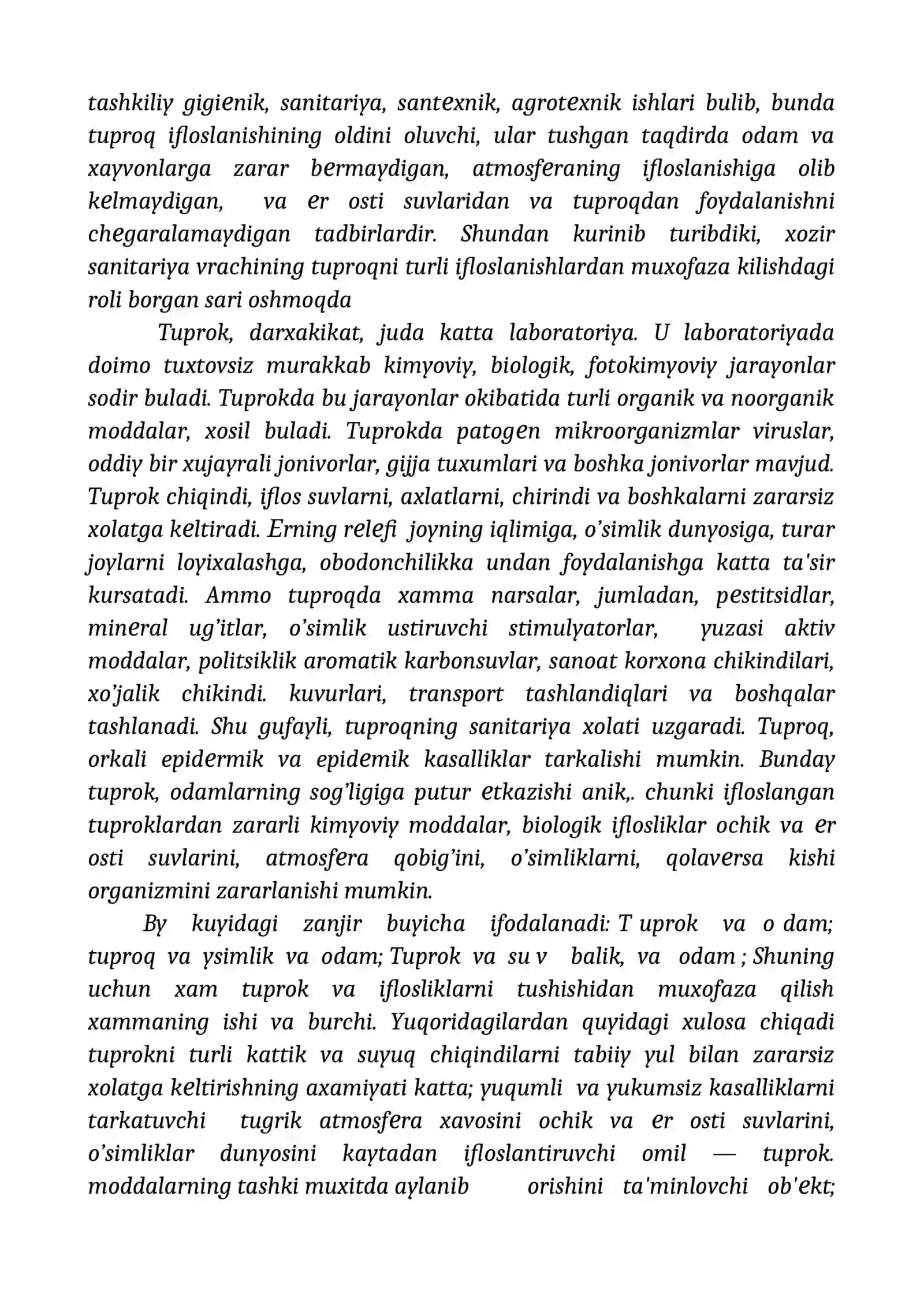Tuproq ekologiyasi va ushbu muhitni himoya qilish 4
