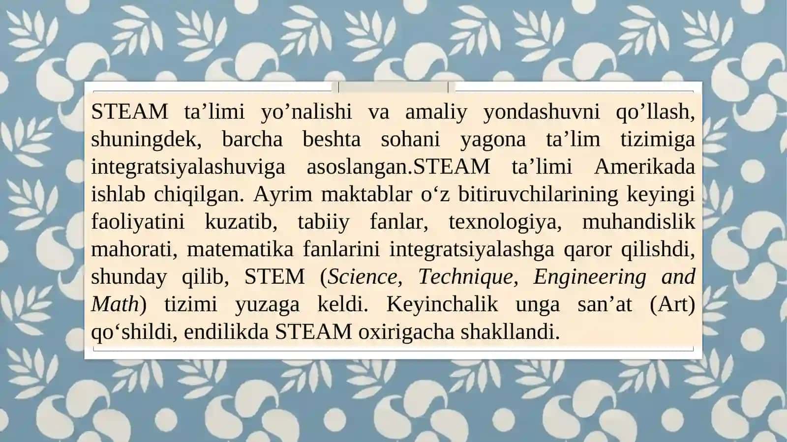 STEM va STEAM ning rivojlanishi 4
