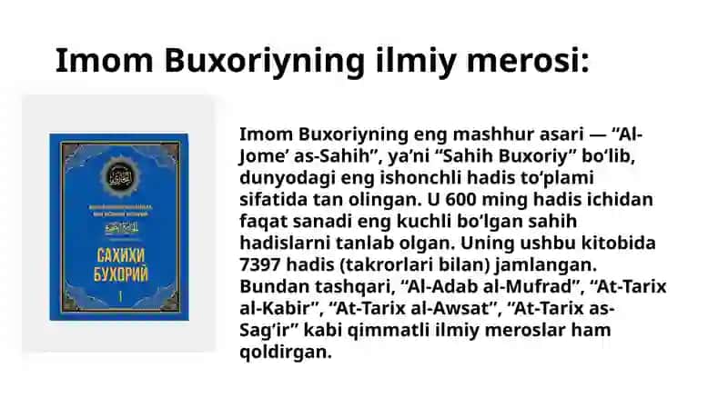 Imom Buxoriy va Imom Termiziyning hadis ilmiga qo'shgan hissalarining qiyosiy tahlili 4