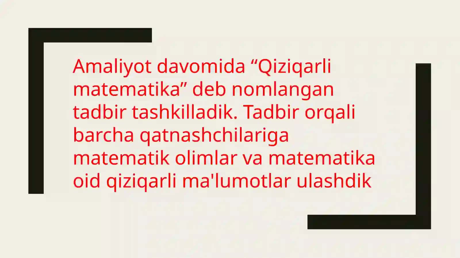 Malakaviy amaliyot fanidan taqdimoti 4