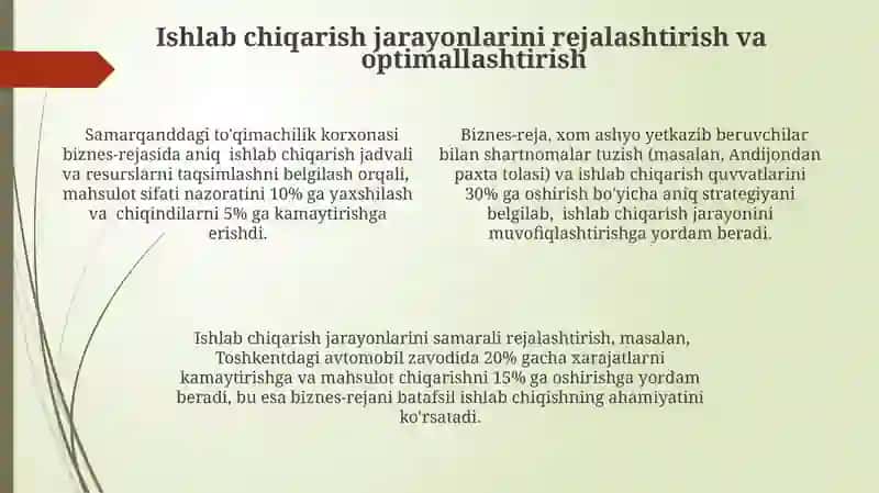 Biznes rejaning ahamiyati 4