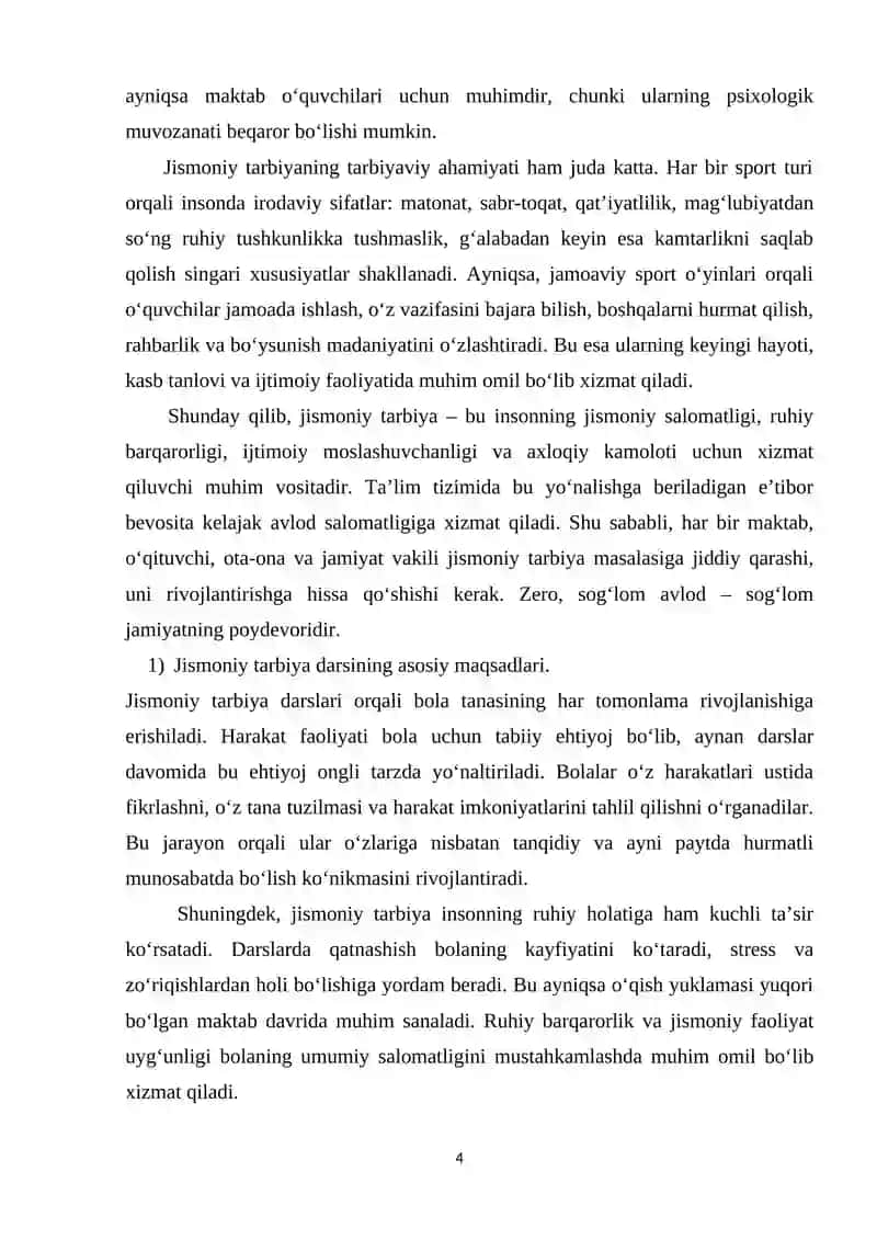Jismoniy tarbiya darsining mqasadi va vazifalari 4