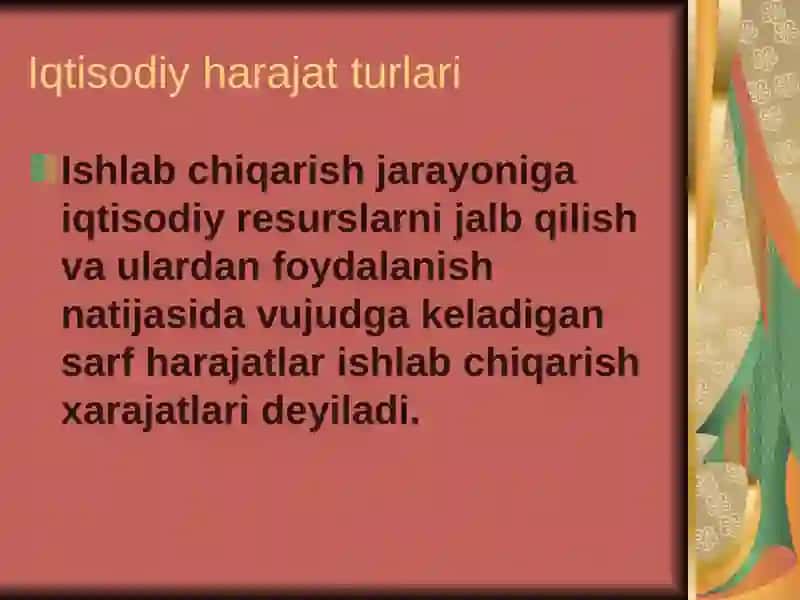 Harajatlar tushunchasi va klassifikatsiyasi 4