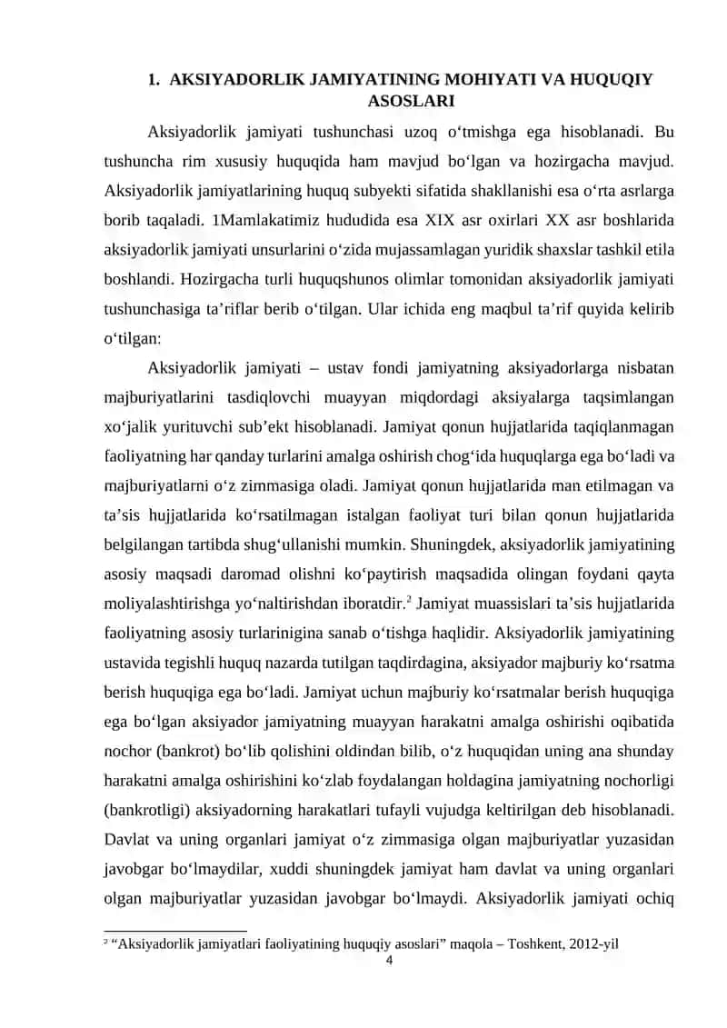 Aksiyadorlik jamiyati va aksiyadorlik kapital 4