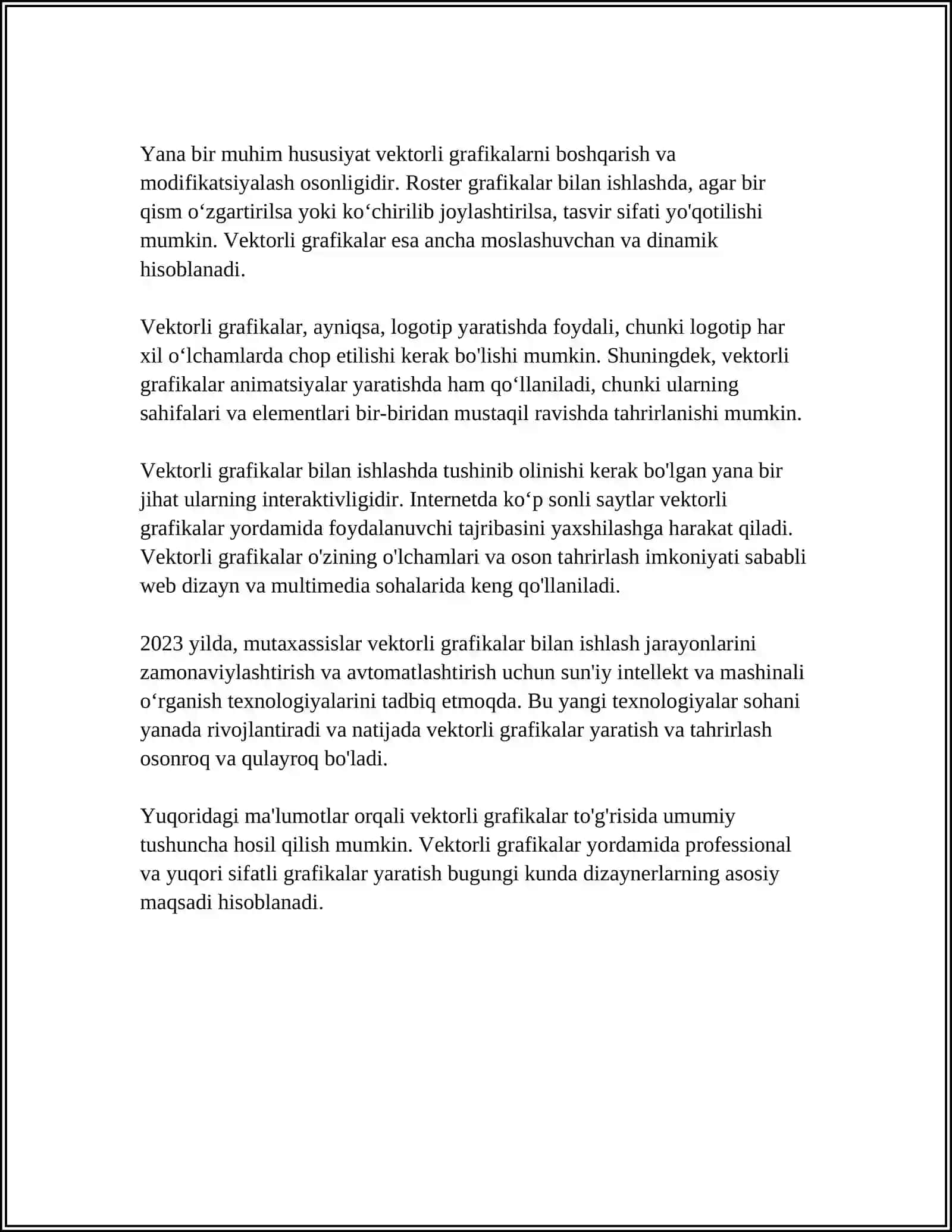 KOMPYUTER GRAFIKASI TURLARI: VEKTORLI, RASTRLI, FRAKTAL, CD-GRAFIKA 4