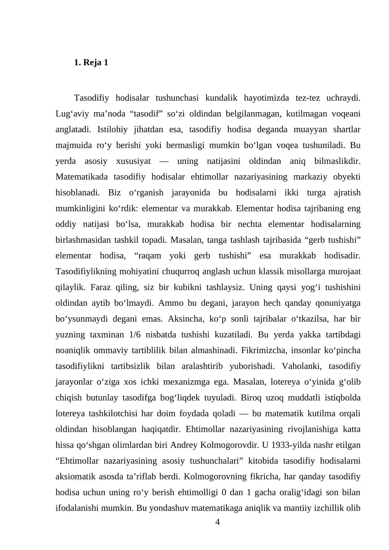 Tasodifiy hodisalar 4