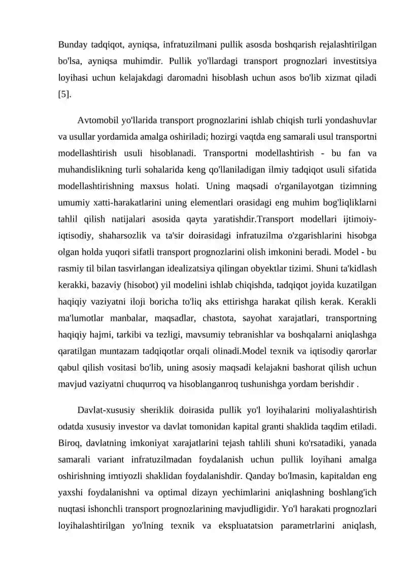 AVTOMABIL YO’LLARIDAGI KELAJAKDAGI HARAKATLANISH JADALLIGINI ANIQLASH VA BASHORATLASH 4