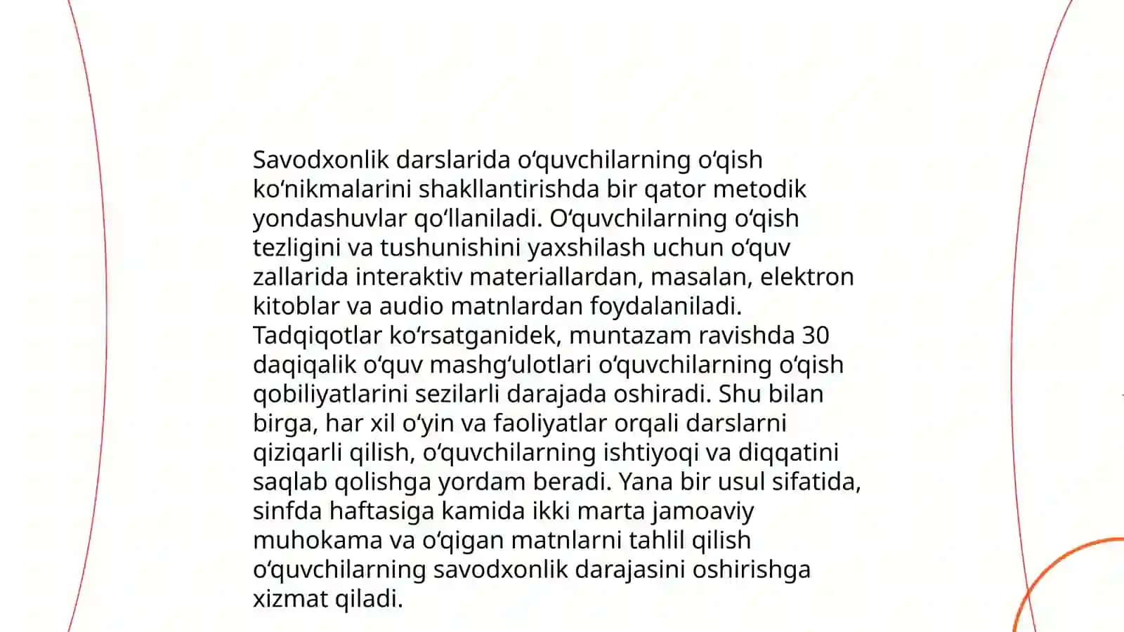 Boshlang‘ich sinf ona tili va o‘qish savodxonligi darslariga qo‘yiladigan talablar, innovatsion pedagogik texnologiyalar 4