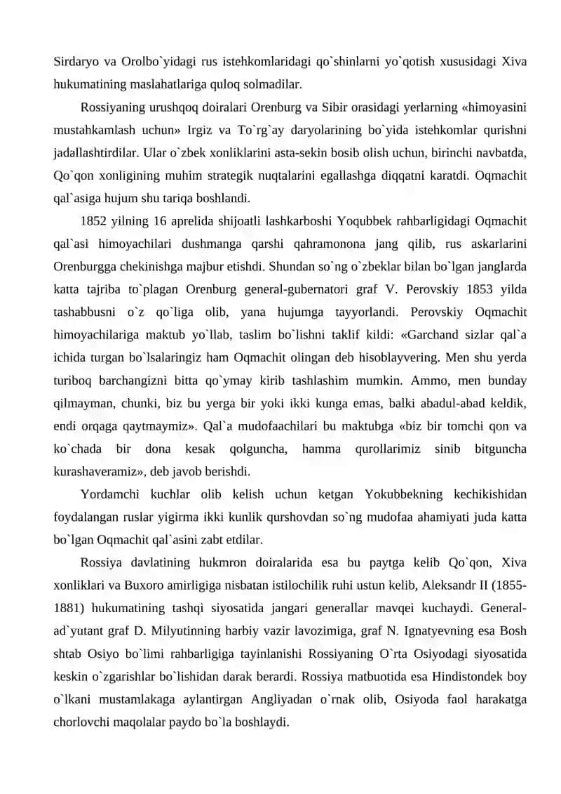 Chor Rossiyasining Turkistonda yuritgan mustamlakachilik siyosati 4