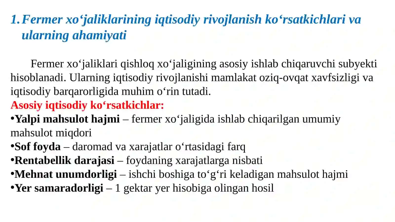 Fermer xo‘jaliklarining iqtisodiy rivojlantirish ko‘rsatkichlarini ekonometrik tahlili 4