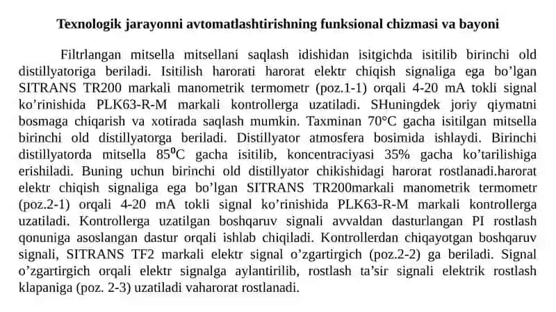 Mitsellanidistilyatsiyalash jarayonini avtomatlashtirish 4