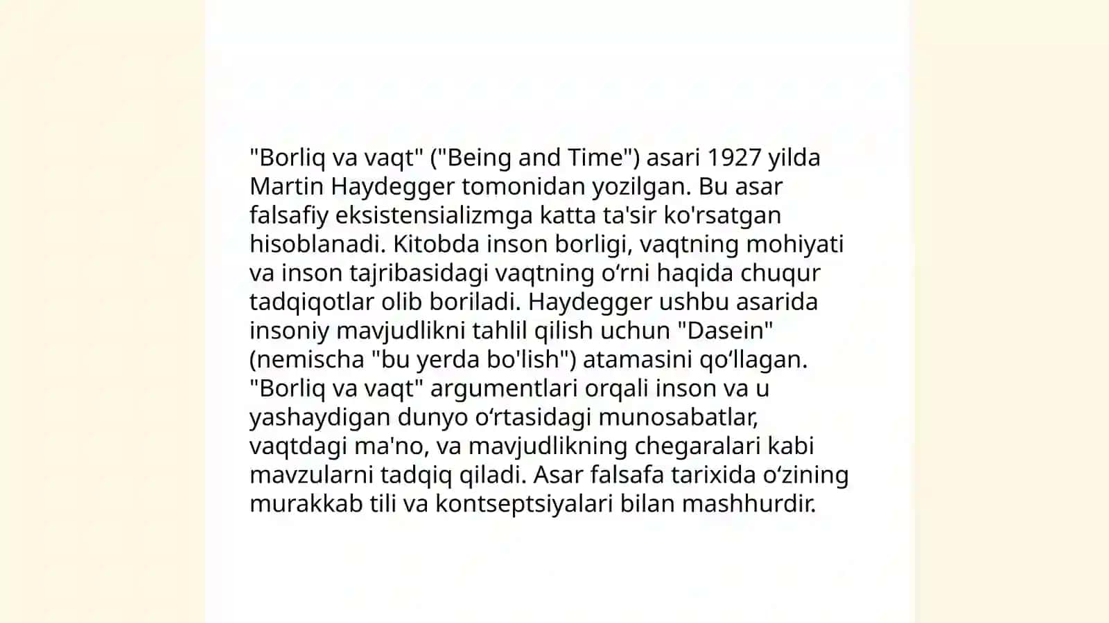 Noklassik ontologiyaning yo‘nalishlari va mohiyati (M.Xaydeggerning Borliq va vaqt asari asosida) 4