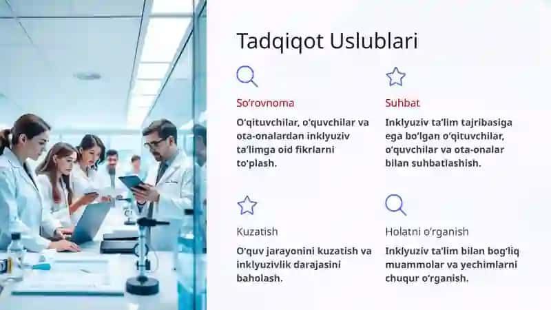 Turli yoʻnalishdagi ilmiy tadqiqotlarda inklyuziv taʼlim muammolarini oʻrganish 4