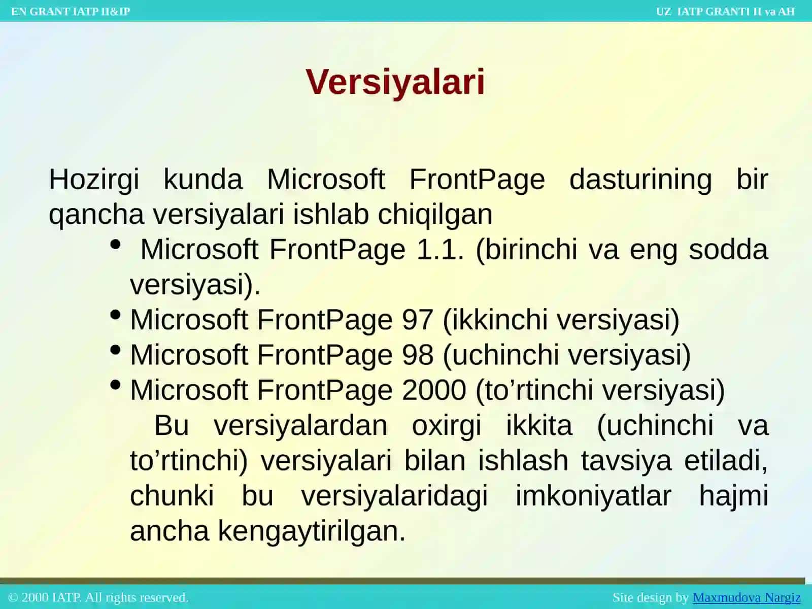 Microsoft FrontPage Express 4
