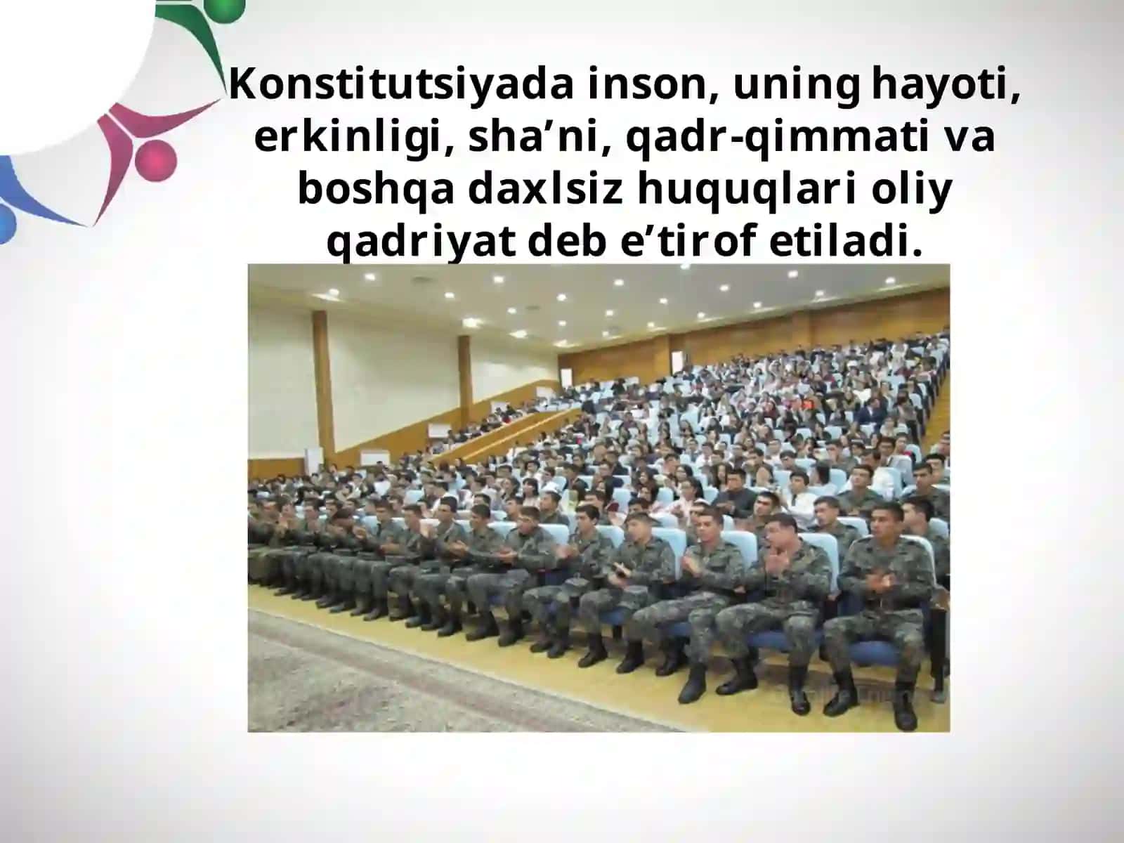 O‘zbekiston RespublikasiningKonstitutsiyasi davlatning huquqiy asosi 4