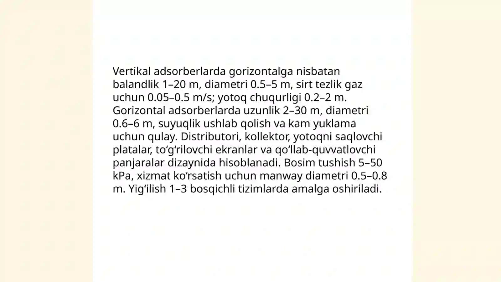 Adsorberlar konstruktsiyalari. Nasadkalar turlari 4