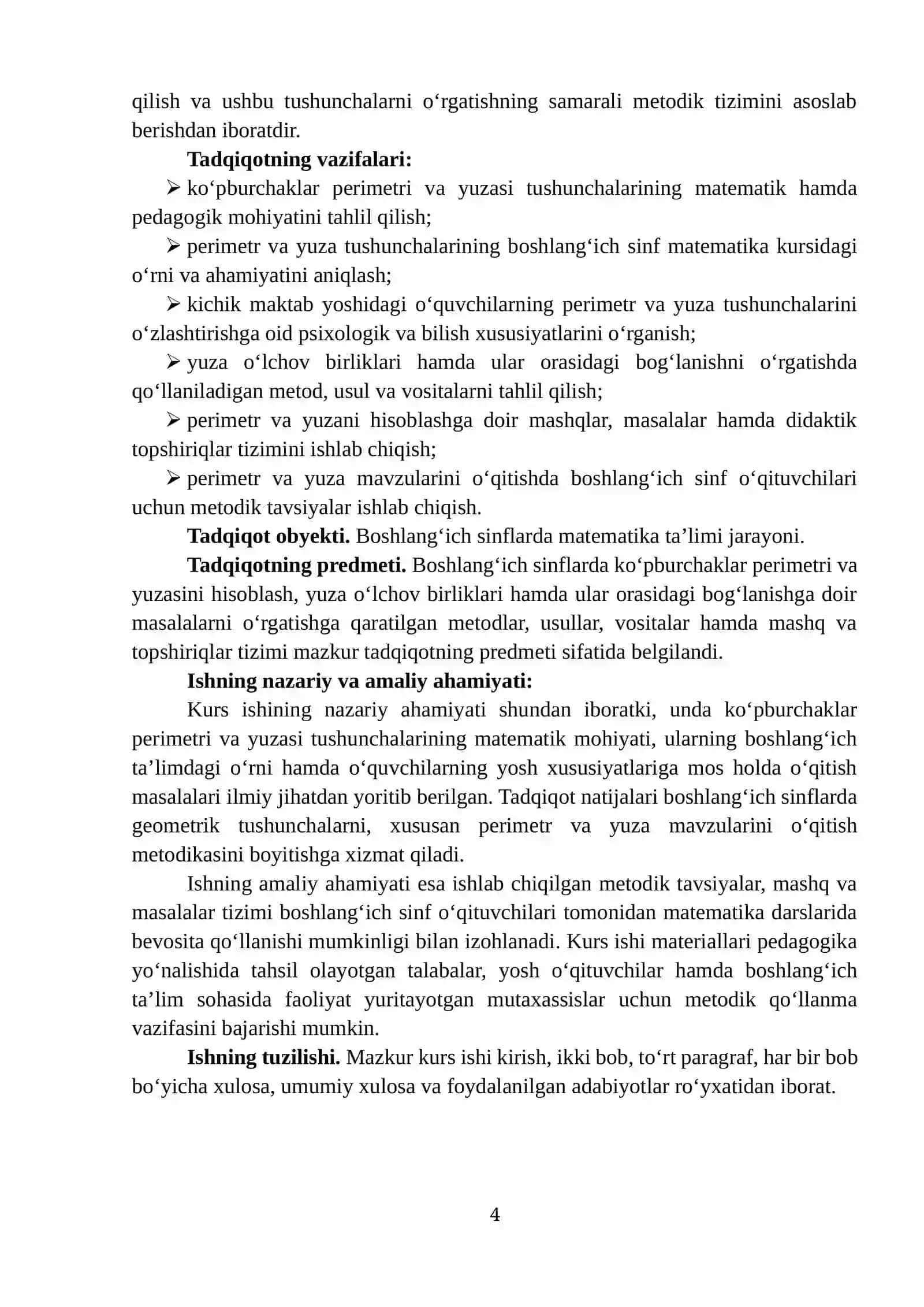 KO‘PBURCHAKLAR PERIMETRI HAMDA YUZASINI HISOBLASH, YUZA O‘LCHOV BIRLIKLARI VA ULAR ORASIDAGI BOG‘LANISHGA DOIR MASALALAR YECHISH 4