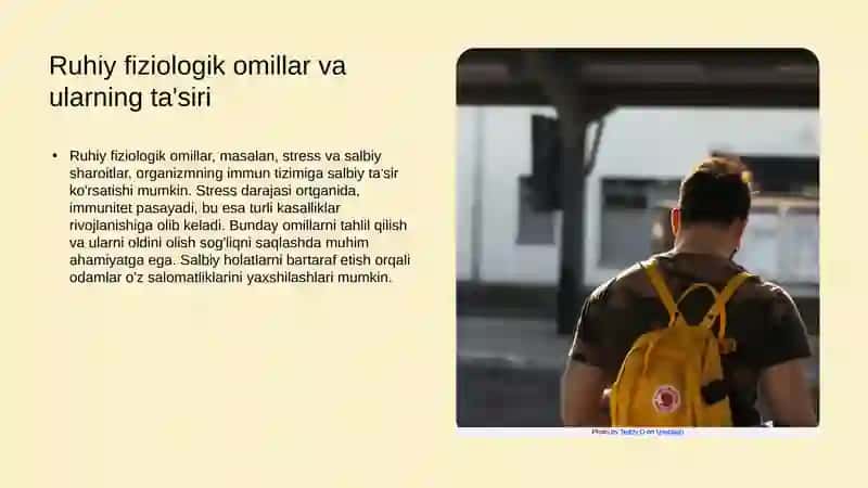Ruhiy fiziologik omillarga gigiyenik ta’rif, organizmga ularning zararli ta’sirini oldini olish tadbirlari 4