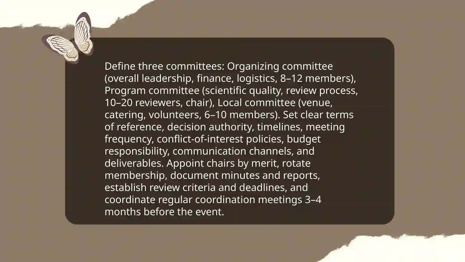 Organizing and participating in academic events. Planning a conference 4
