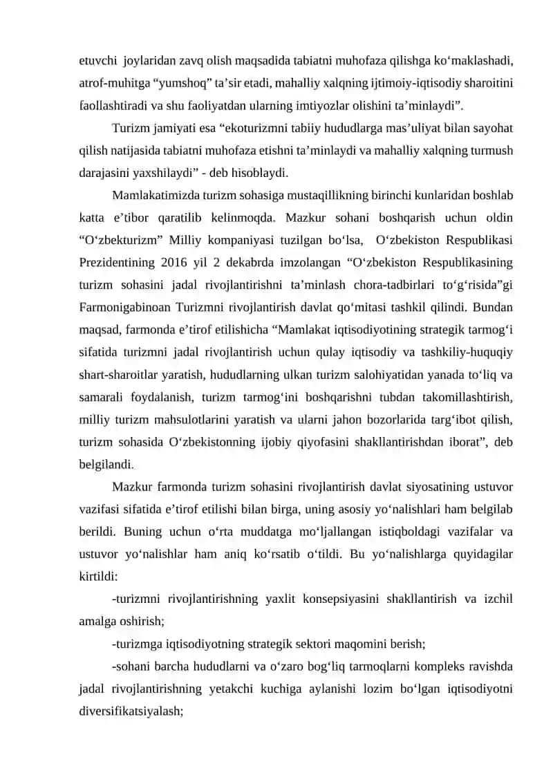 EKOTURIZMNING TAMOYILLARI VA DAVLAT BOSHQARUVINI О‘RGANISH VA TAKOMILASHTIRISH 4