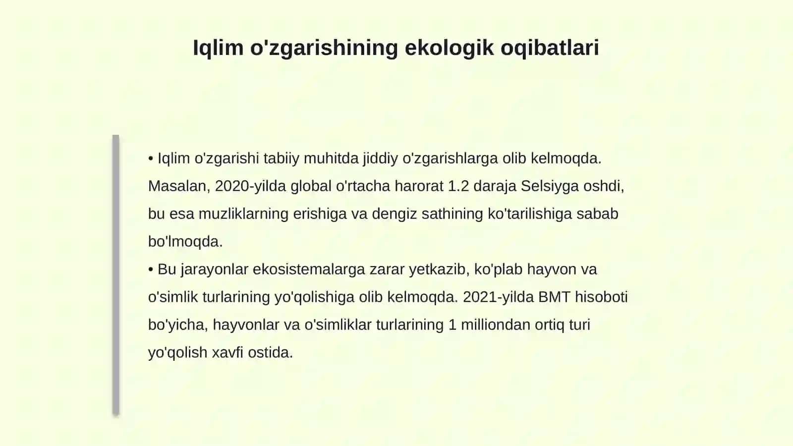 Global miqyosida iqlim o‘zgarishi oqibatlari 4