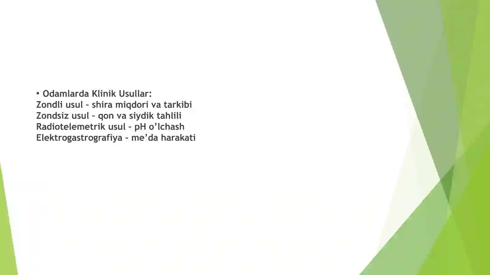 Hazm Tizimi Faoliyatini O’rganish Usullari. Og’iz Bo’shlig’I va Me’dada Ovqat Hazm Bo’lishi 4
