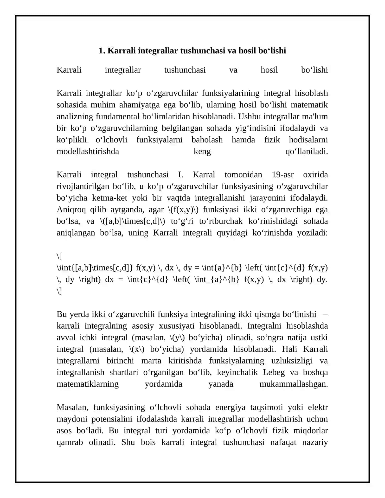 Karrali integrallarning elektrika magnit maydonlaridagi tatbiqlari 4