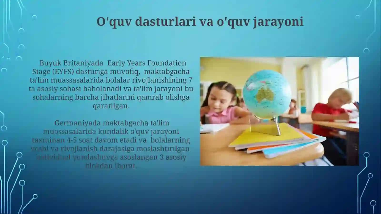 Chet el mamlakatlaridagi maktabgacha ta'lim tashkilotlarida rivojlantiruvchi markazlarni tashkil etilishi 4
