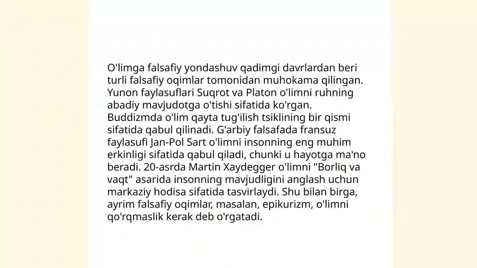 Hayot va Oʻlim falsafasi 4