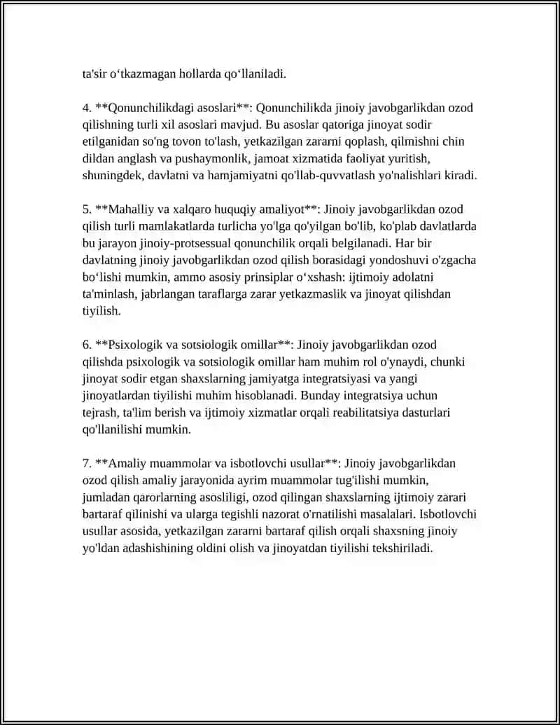 JINOIY JAVOBGARLIKDAN VA JINOIY JAZODAN OZOD QILISH ASOSLARI 4