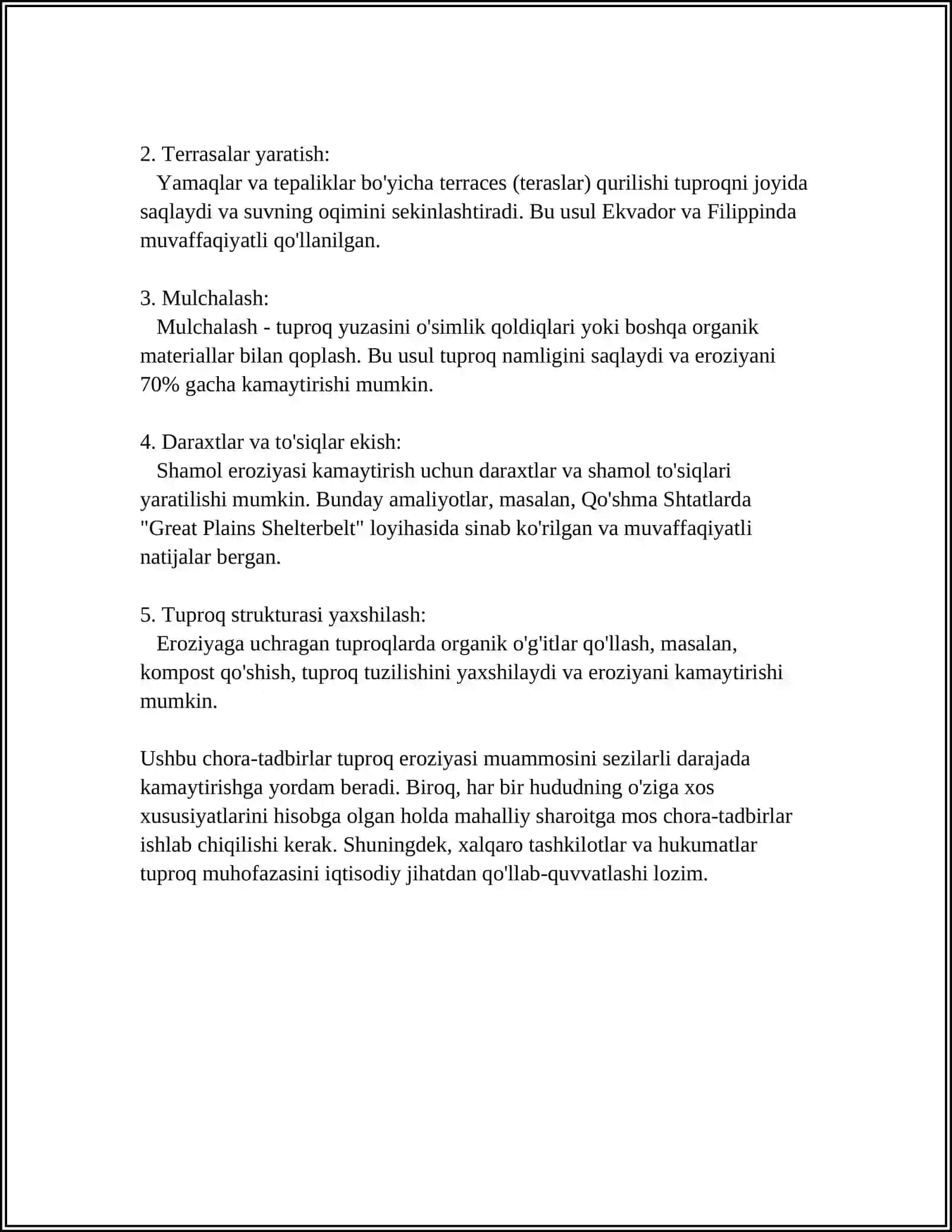 Tuproqlarni Muxofaza Qilish va Oqilona Foydalanish 4