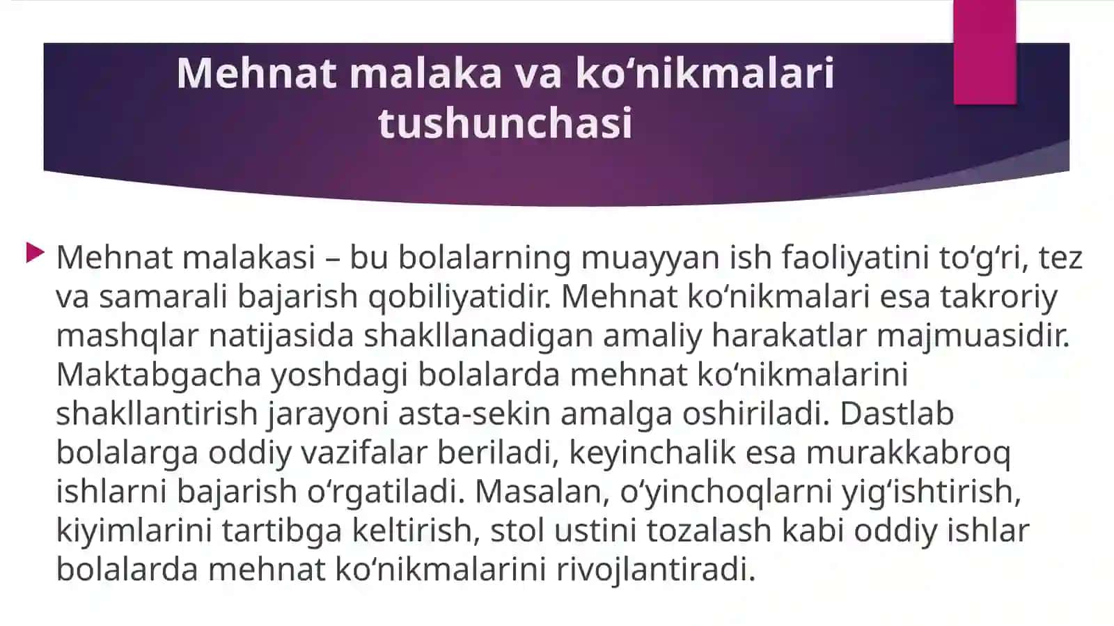 Bolalarni mehnat malaka va ko‘nikmalarini shakllantirish orqali maktabga tayyorlash 4