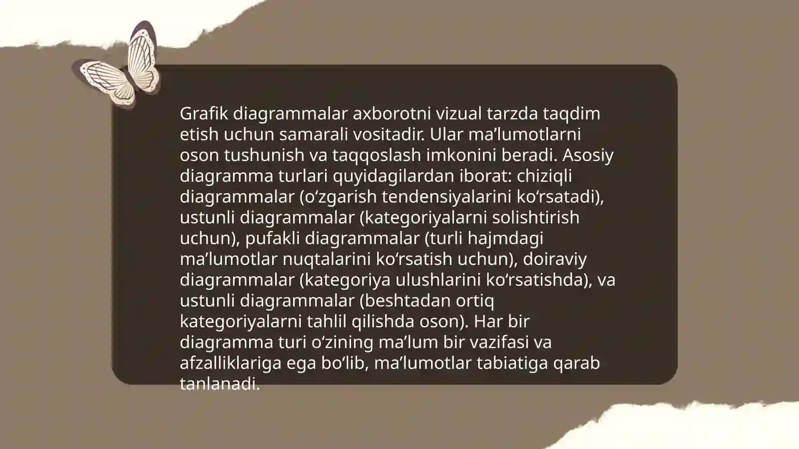 Matnli axborotlarni grafik shakliga õtkazish 4