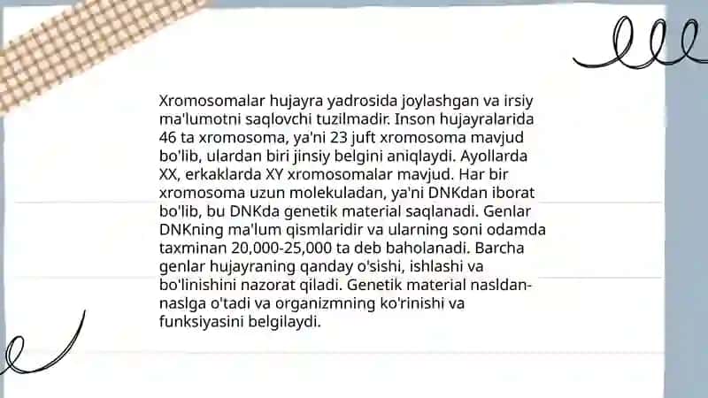 Xromosoma nazariyasi va kasalliklari 4