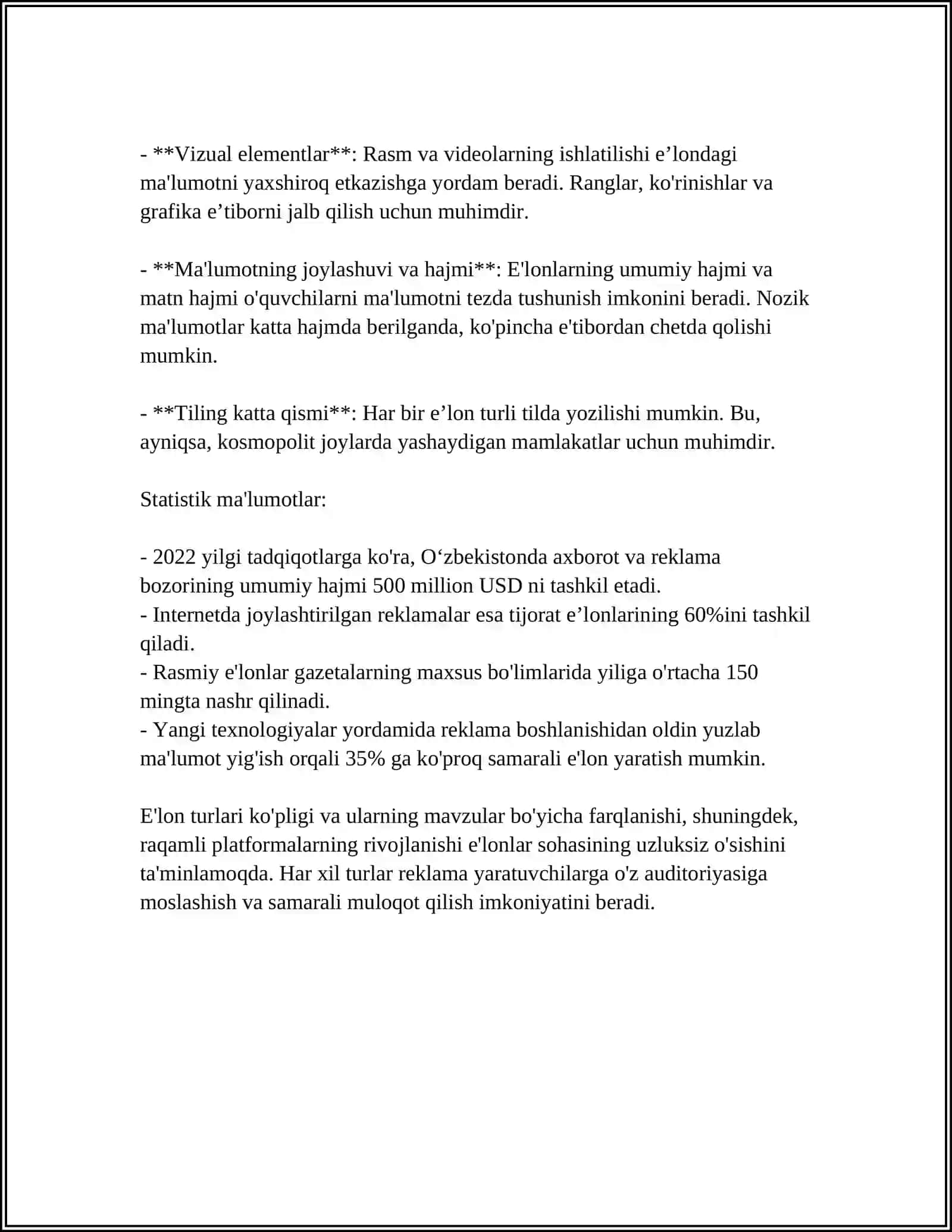 E'LON, TAKLIFNOMA, TELEGRAMMA, TELE FONOGRAMMA. XIZMAT XATLARI NA'MUNASINI TAYYORLASH 4