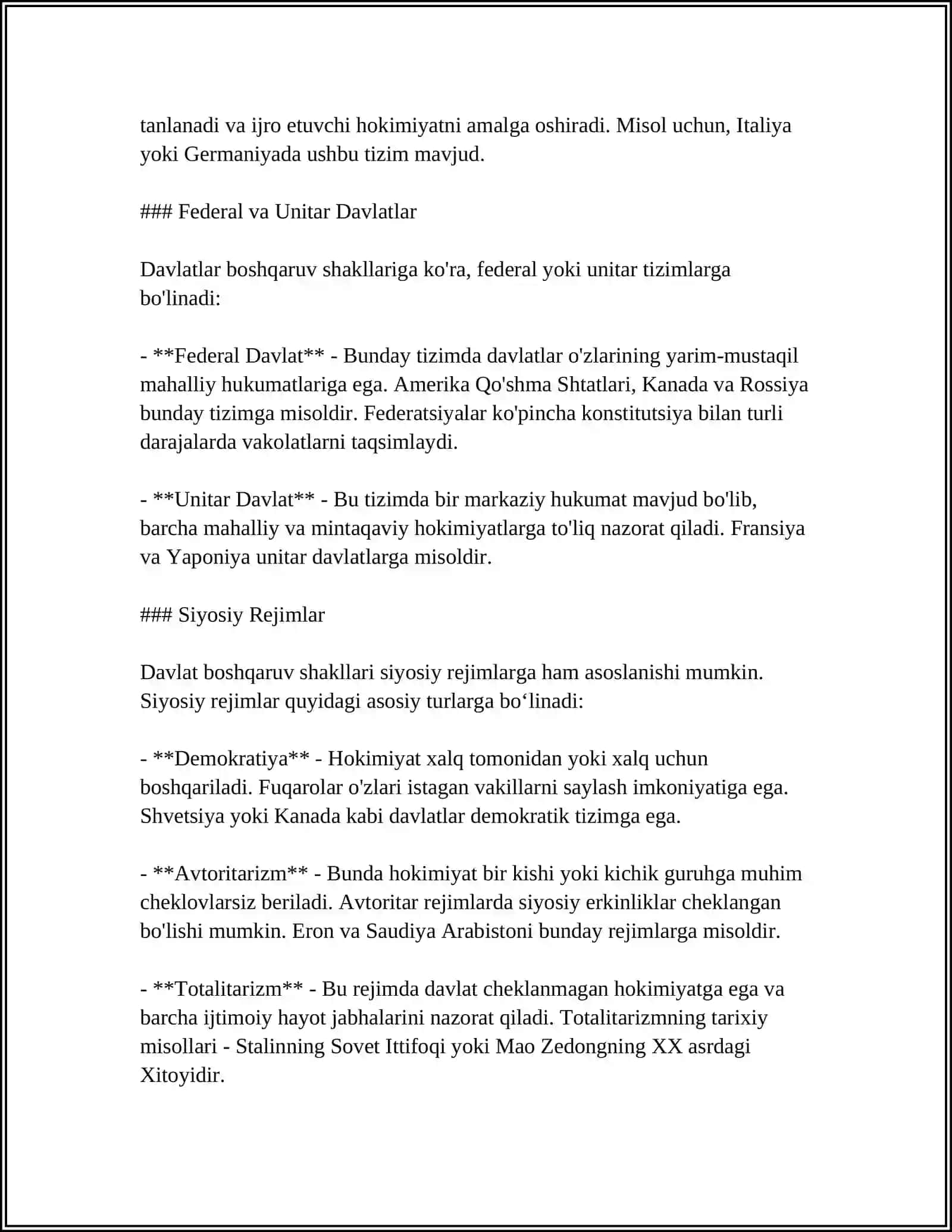 DOVON DAVLATI BOSHQARUV SHAKLI 4