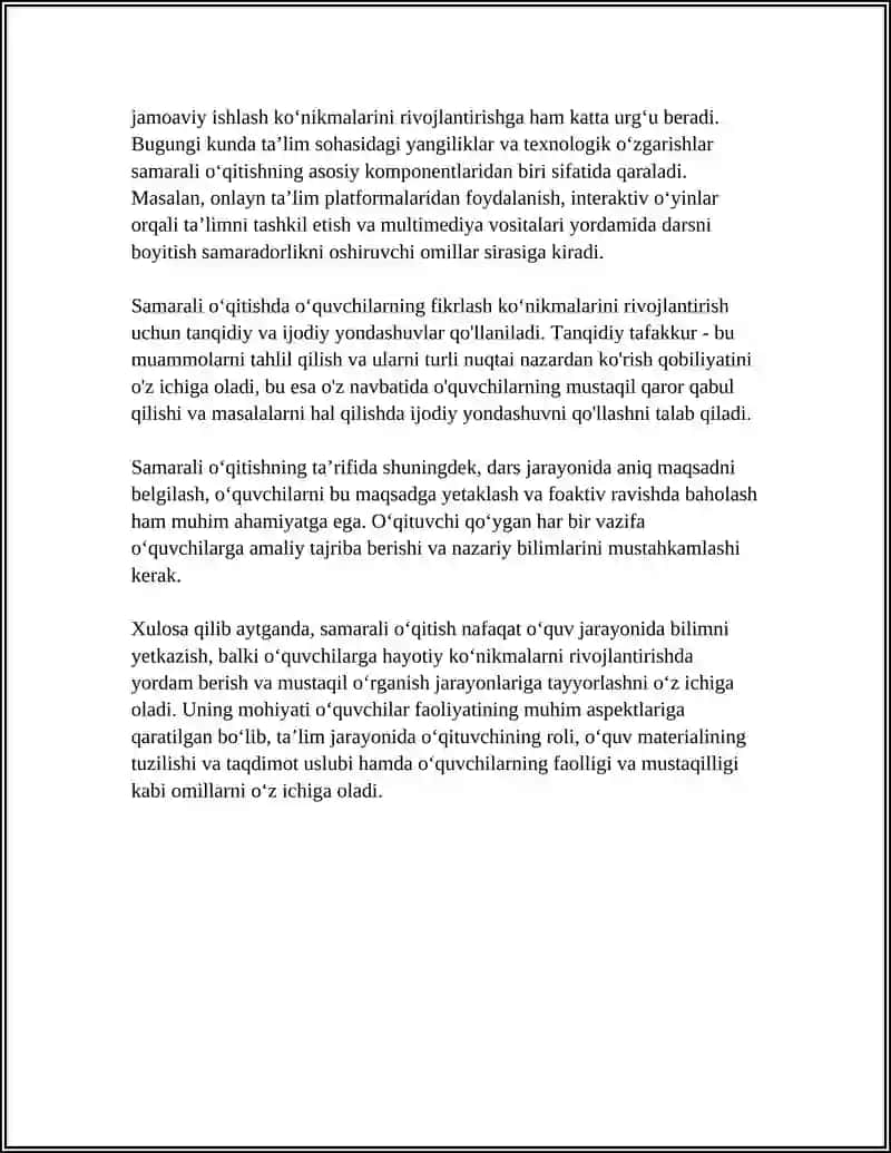 Samarali O‘qitish Tushunchasi va Mezonlari 4