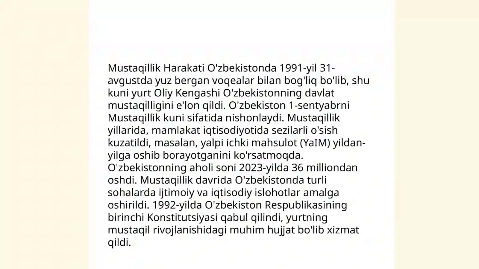 Mustaqil O'zbekiston Respublikasining tashkil topishi va uning tarixiy ahamiyati 4