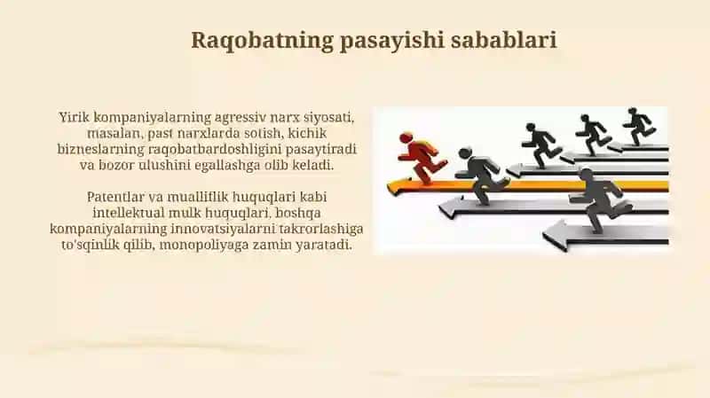 Monopoliyalarning shakllanishi va raqobatning kamayishi 4