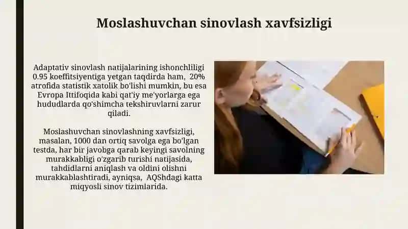 Moslashuvchan sinovlash algoritmlari 4