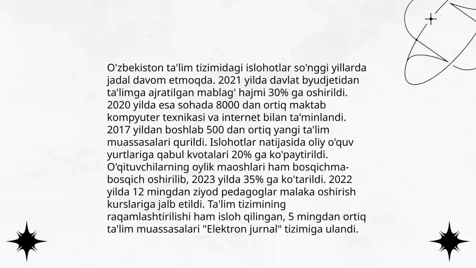 Mustaqillikning 33 yillik munosabati bilan hayotimizda o'zgarishlar 4