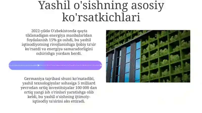 Yashil iqtisodiyot va yashil o'sishni baholash zarurati 4