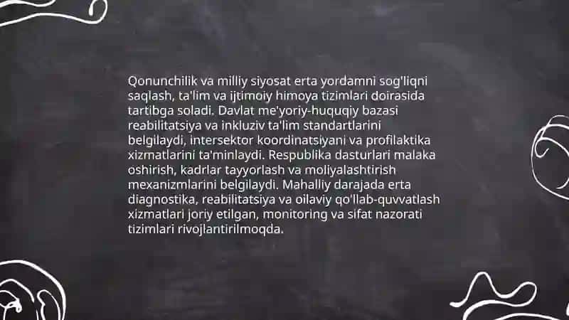 Oʻzbekistonda ilk yoshdagi bolalarga erta yordamning yuzaga kelishi va rivojlanishi 4