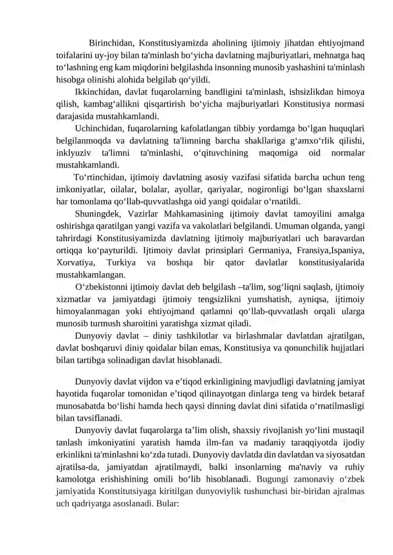 O‘zbekiston suveren, demokratik, huquqiy, ijtimoiy va dunyoviy davlat 4