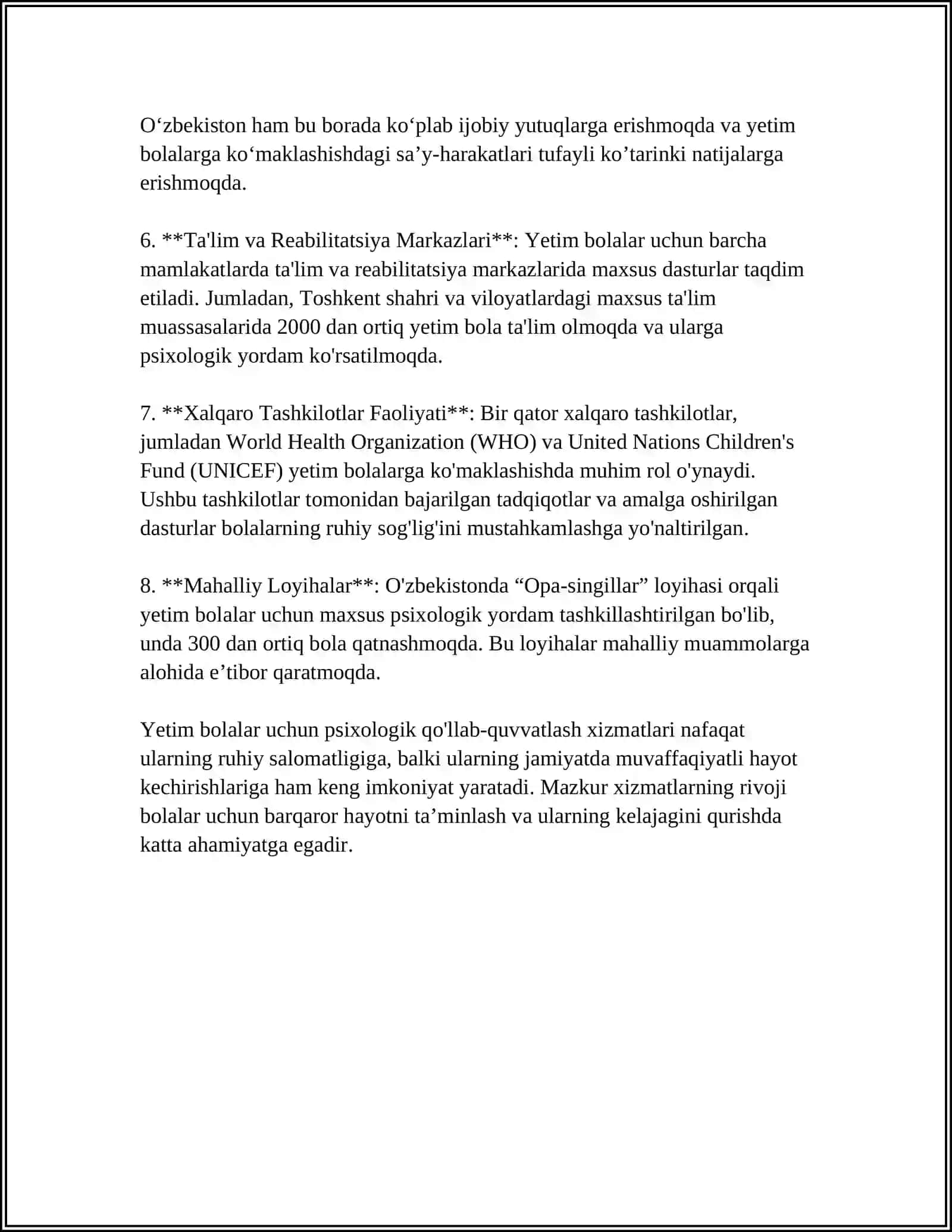 YETIM BOLALAR BILAN OLIB BORILADIGAN FAOLIYAT 4