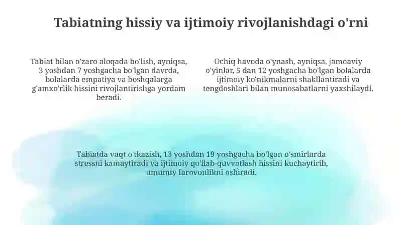 Inson rivojlanishida tabiatning roli 4