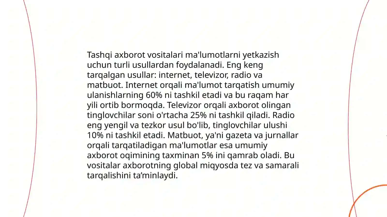 Tashqi axborot vositalarida ma'lumotlarni taqdim etish 4