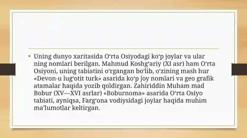 O‘rta Osiyoning Geografik O‘rganilish Tarixi 4