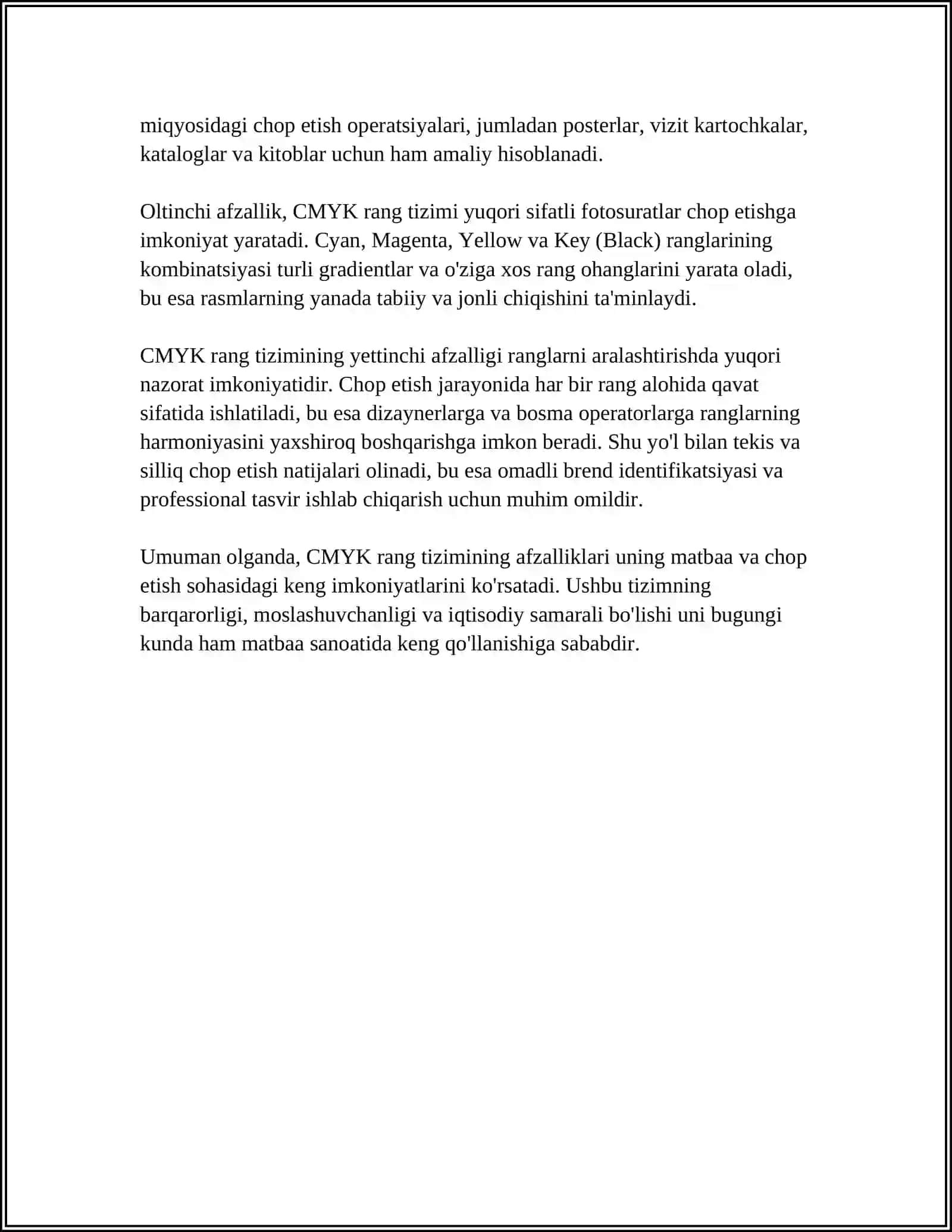 ADOBE ILLUSTRATORDA CMYK NING AFZALLIKLARI 4