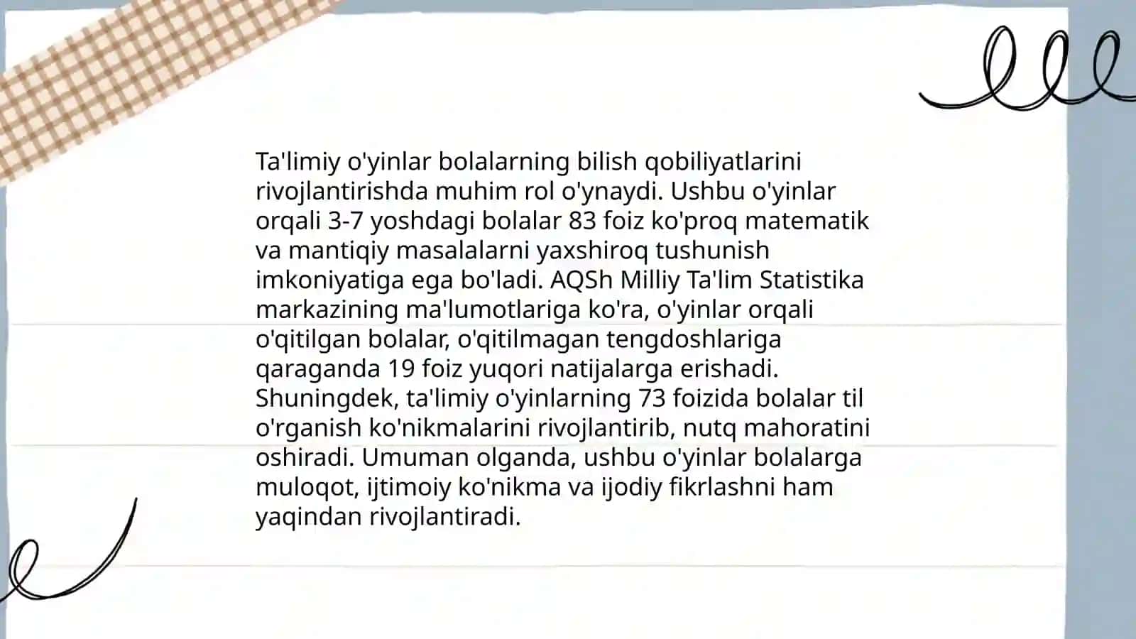 Maktabgacha ta'limda o'yinlarning roli 4